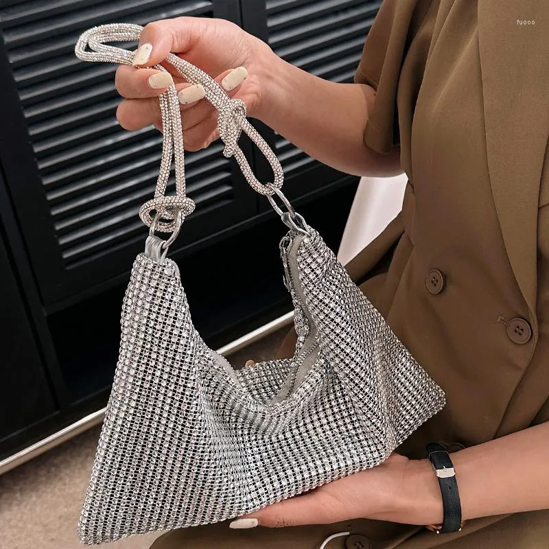 Avondtassen mode schouder voor vrouwen bling glanzende diamanten handtassen en portemonnee netten tas luxe stijl dameskoppeling