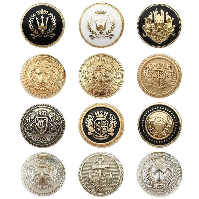 10 bottoni in metallo utilizzati dagli stilisti per accessori di abbigliamento di lusso fatti a mano decorazione capispalla all'ingrosso artigianato fai da te P230524