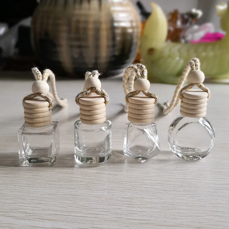 Car perfume bottle cars pendant ornament  oils diffuser 12 designs air freshener fragrance empty glass bottle