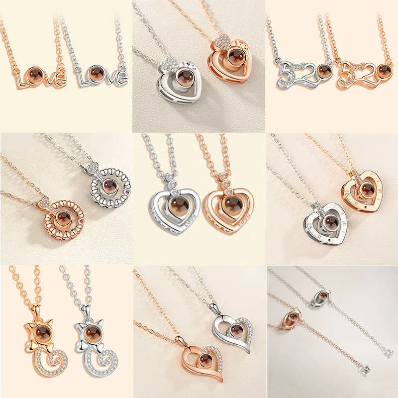 Pendant Necklaces I You Using Language Project Necklace to Commemorate Love Suffocation Corell Circular Gift Shape Direct Shipping G220524