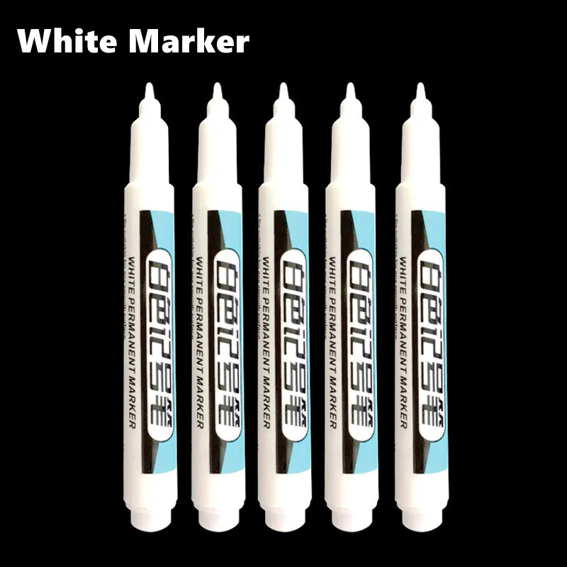 Markers White Paint Marker set 071025mm Fine Tip Oily Permanent for Rock Fabric Wood Metal Glass Canvas Tires graffiti 230523