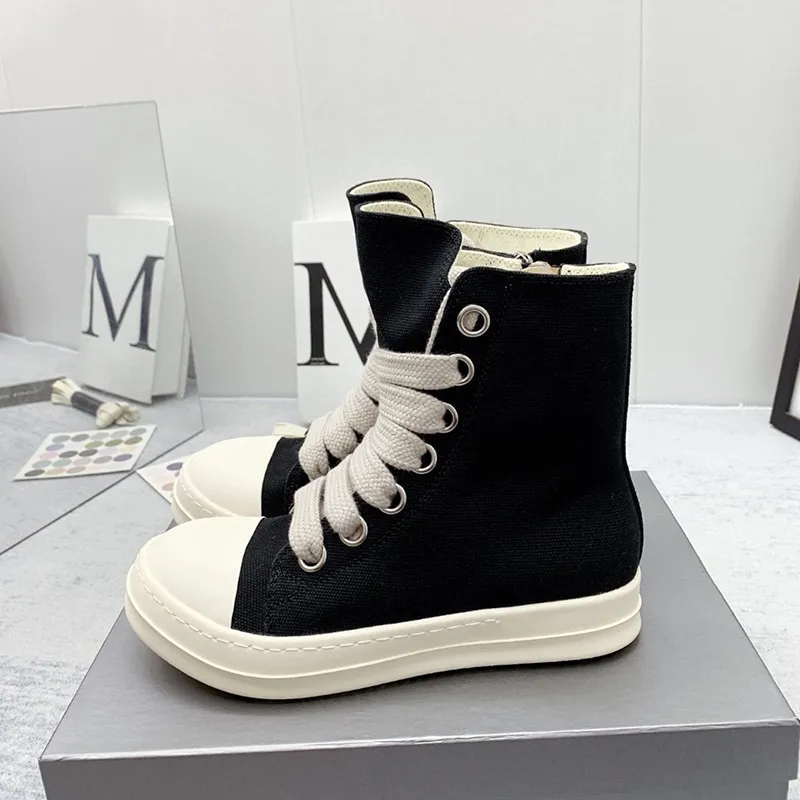 Scarpe alte nere 2023 nuovi stivaletti in pelle scarpe da uomo di design di lusso tela classica traspirante scarpe da donna hip hop britanniche Taglie