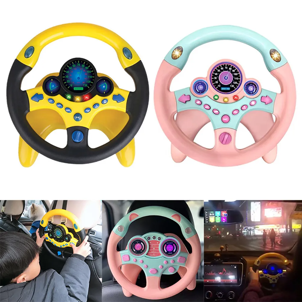 Volant De Jeu Simulateur Pour Enfants - Jouet éducatif Avec Lumières, Sons Et Klaxon - Support Inclus Pour Simulation De Conduite