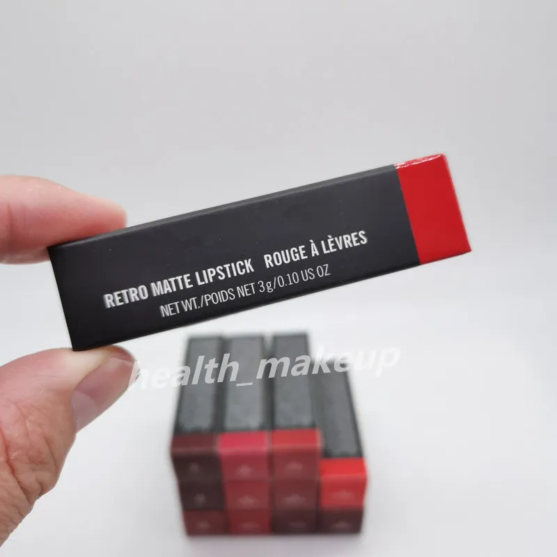 Retro Matte Satin Lipstick Rouge A Levres Lustre M Brand Lipstick With Series Numbers Aluminum Tube New Package