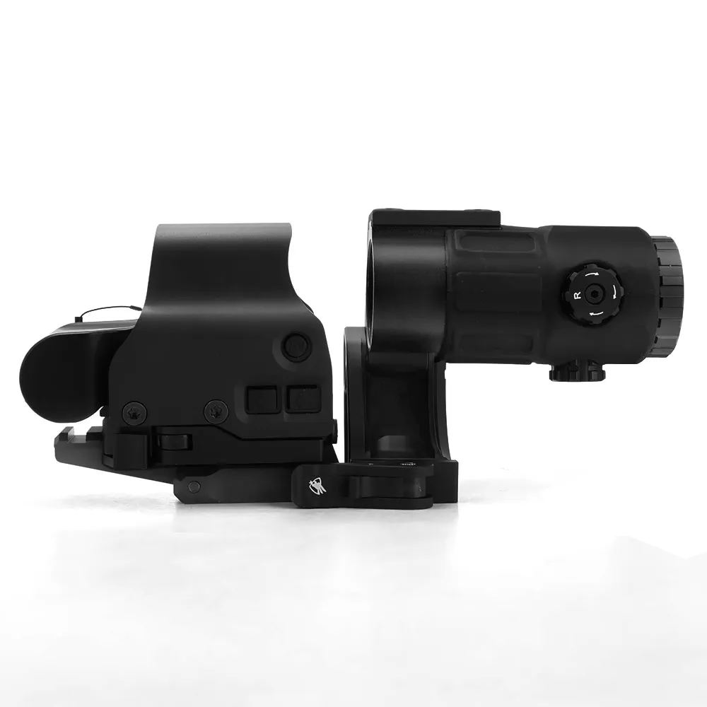 Holy Warrior Exps3-0 Red Dot Sight with G45 5X Magnifier med Fast Riser och FTC Mount 4PC Combos US Flag Marking