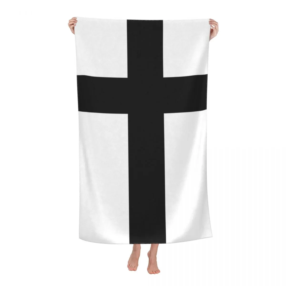 Asciugamano da spiaggia Christian Cross Custom Gesù Cristianesimo Asciugamani da bagno in microfibra super morbidi cattolici