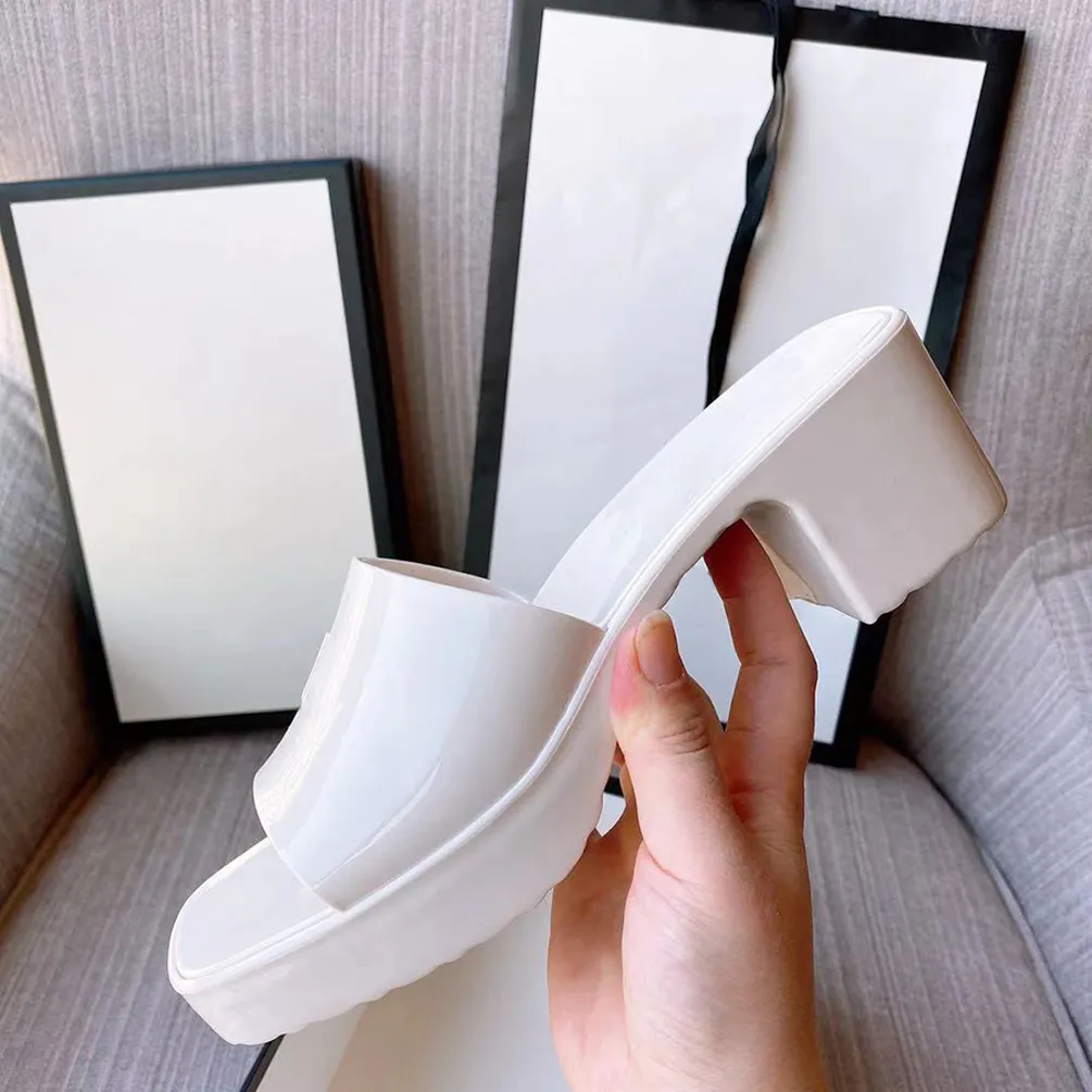 Rubber shop platform heels