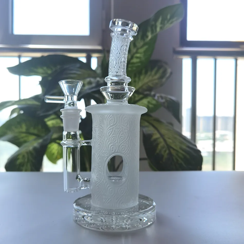 8 -calowe głębokie recykling Rurki wodne Dab Rig Bongs Glass Water Hookah Rury