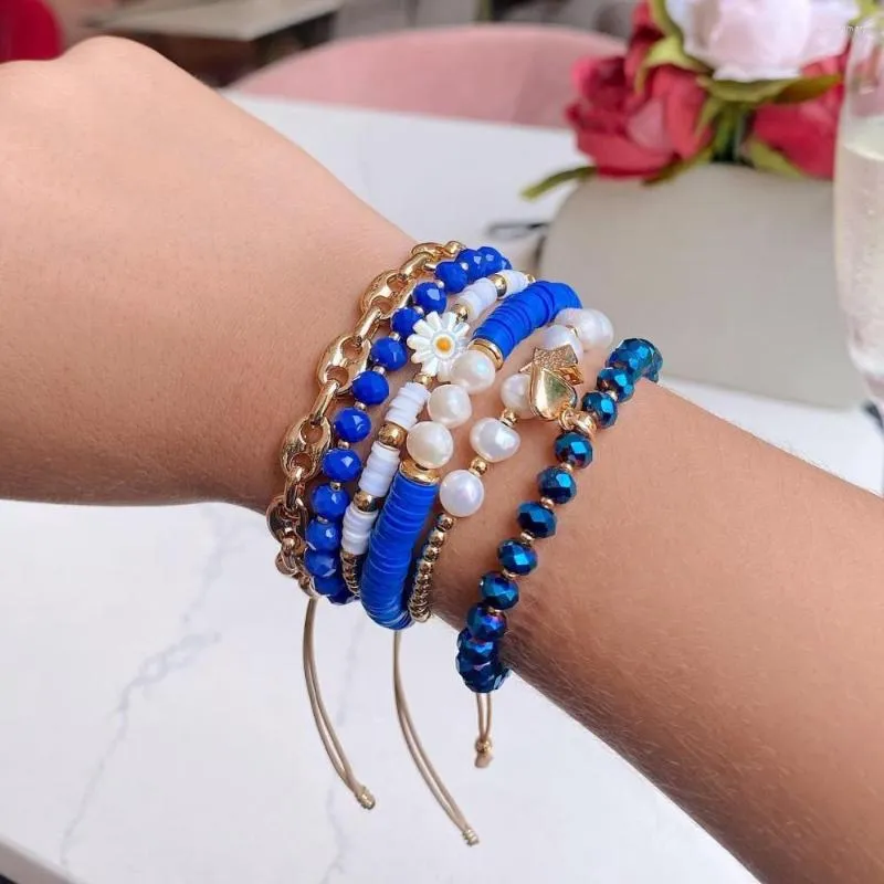 Blue charm bracelet clearance