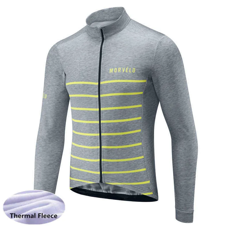 Neu eingetroffenes klassisches Herren-Radtrikot Morvelo Winter Thermal Fece Long Seve Ropa Ciclismo Bicyc Bike Clothing Maillot AA230524