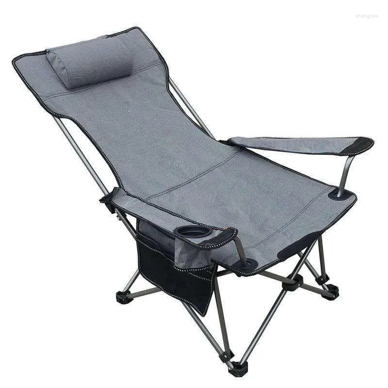 Obozowe meble na zewnątrz rozkładane salon krzesło Portable składany trawnik z poduszką kubek uchwyt do noszenia torby boczna