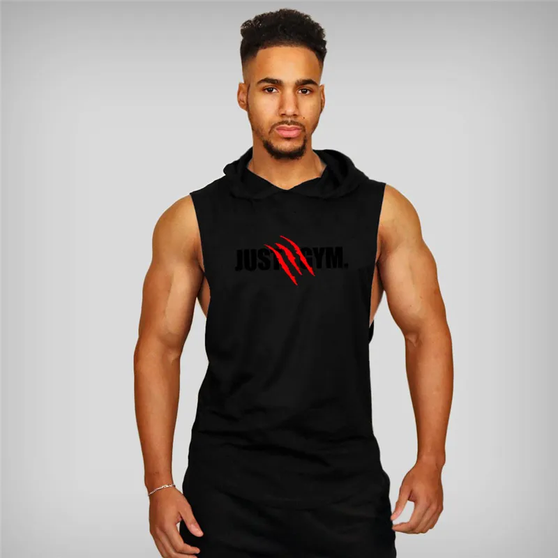 Mens Tank Tops Muscle Guys Brand Gym Hooded Top Fitness Hoodies men Sleeveless Shirt Sweatshirts Singlets Men Stringer Vest man 230524