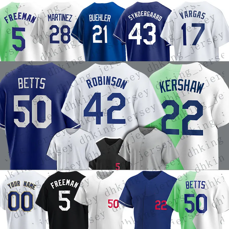 22 Clayton Kershaw basebolltröjor Dodger Mookie Betts Freddie Freeman Martinez Miguel Vargas Noah Syndergaard Julio Urias Chris Taylor james Outman