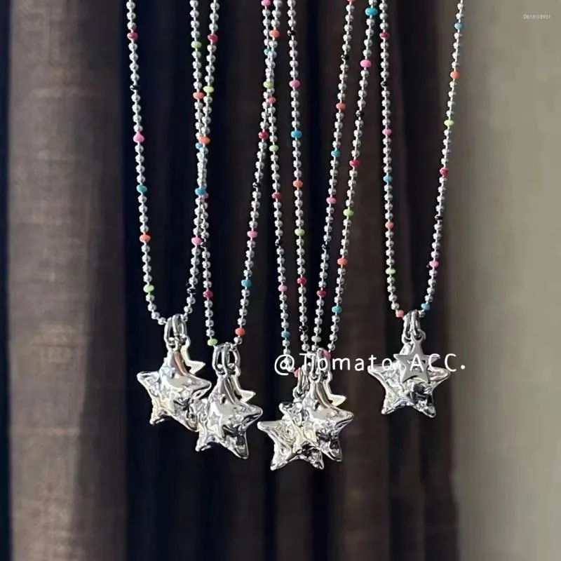 Hanger kettingen y2k sieraden candy bead star ketting voor vrouwen mode vintage hiphop zoete schattige charme 90s esthetiek