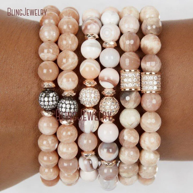 Bracciali Accessori trendy Bracciali Boho Gemme naturali Bracciali con perline Bracciali con pietra solare BM24169