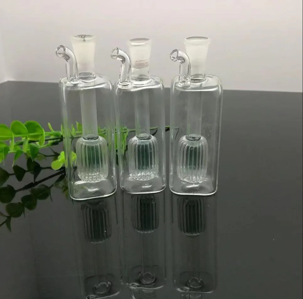 Tuyaux de fumée Narguilé Bong Verre Rig Huile Eau Bongs Tube carré mini bouteille de narguilé en verre