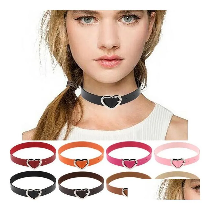 Harajuku Soft Sister PU Leather Choker Necklace With Peach Heart No Buckle Belt Womens Wfn223 From Lulu baby 2.39 DHgate.Com