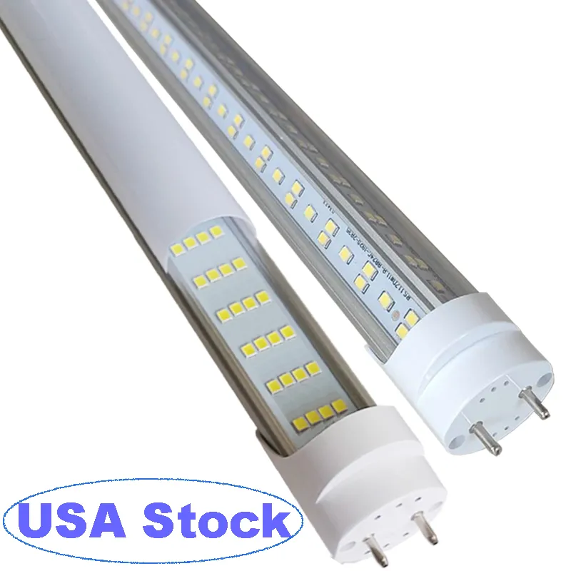 4ft LED-rörlampor 48 "G13 72W 6000K AC 85-285V Fluorescerande ersättning Dual-end Powered Ballast Bypass Fasture Frosted Milky Cover 110V 277V Crestech168