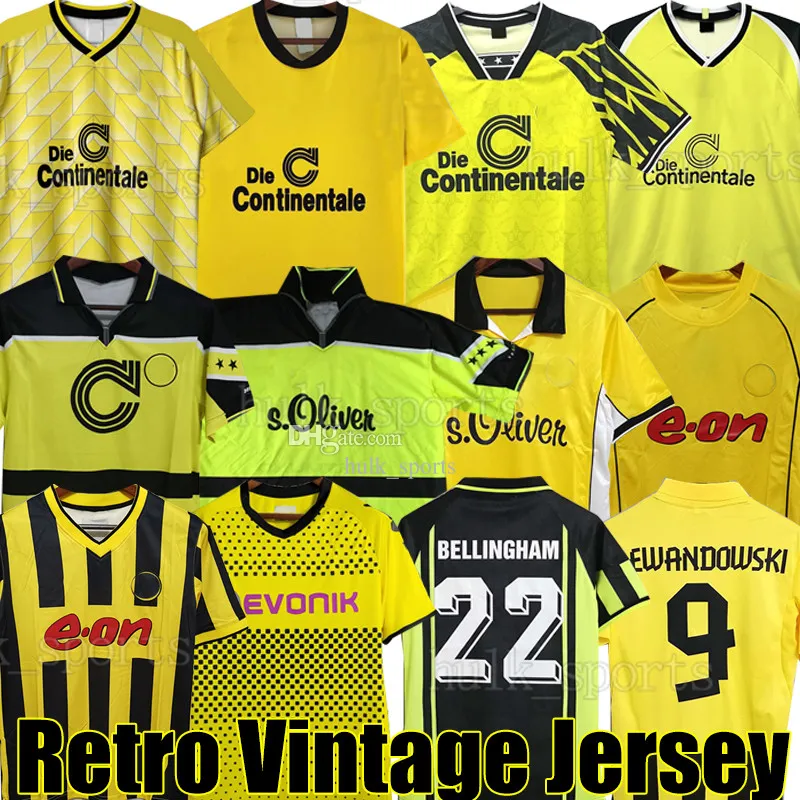 Rosicky Bellingham retro futbol formaları 1988 89 98 99 00 01 02 Klasik Vintage Futbol Gömlekleri Lewandowski Rosicky Bobic Koller 1994 95 96 97 94 95 11 12 Reus Dortmund