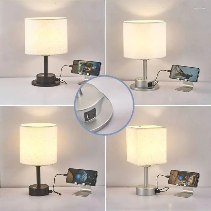 Multi Function Table Lamp USB Charging Touch Control for Living Room Bedroom Bedside