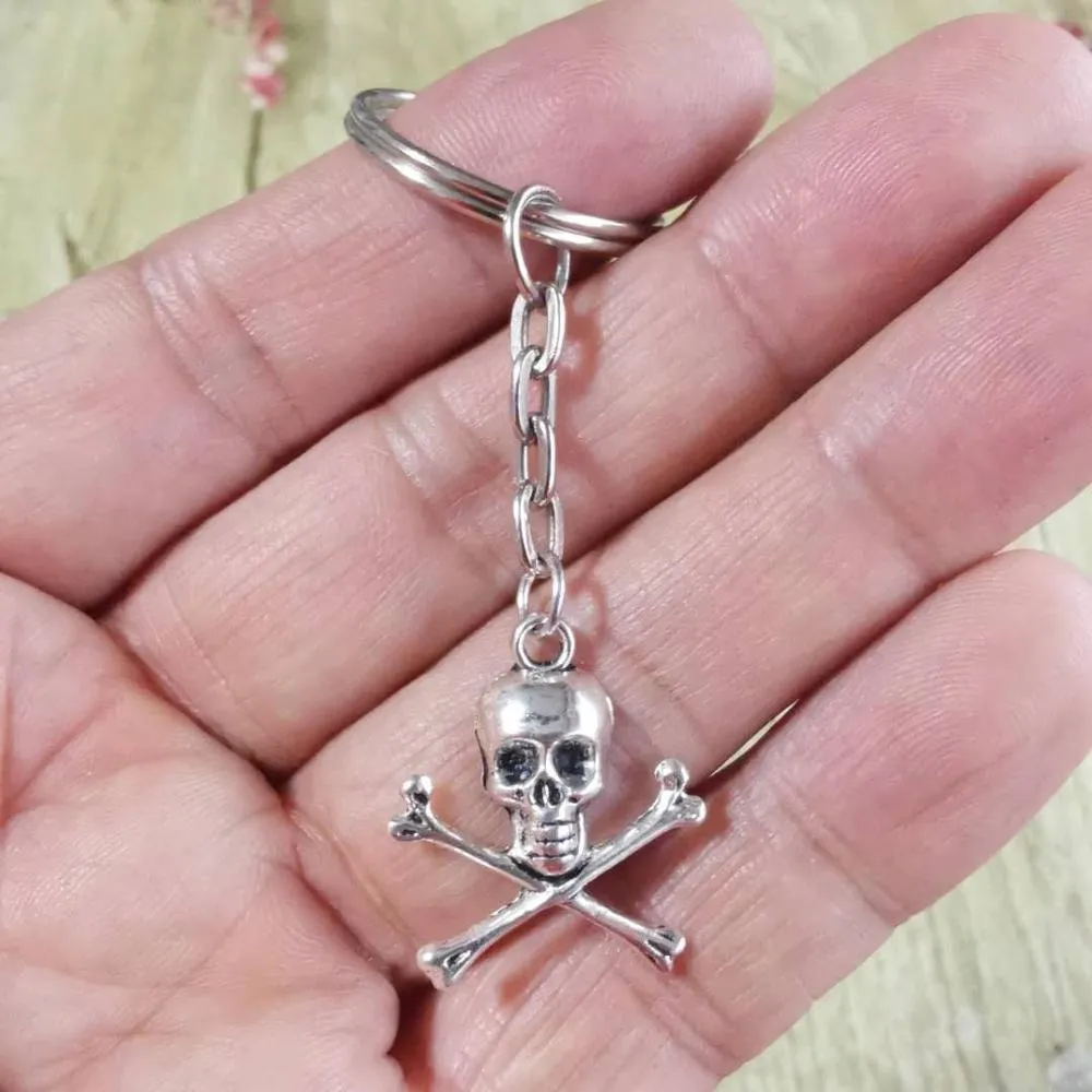 Skull and crossbones keychain hotsell