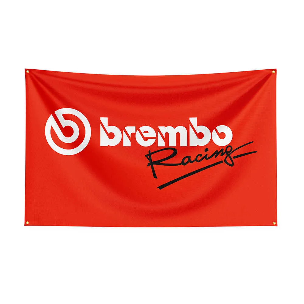 Banner Bandiere 90x150cm Bandiera Brembos Bandiera Stampata Poliestere Auto Da Corsa Per Decoro G230524