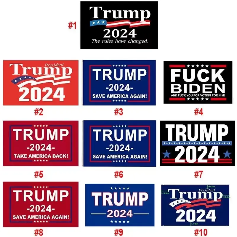 Trump President Donald Garden Flags 3x5 ft 2024 Återval Ta Amerika tillbaka flaggan med mässing Grommets patriotiska utomhusdekorationsbanner inomhus inomhus