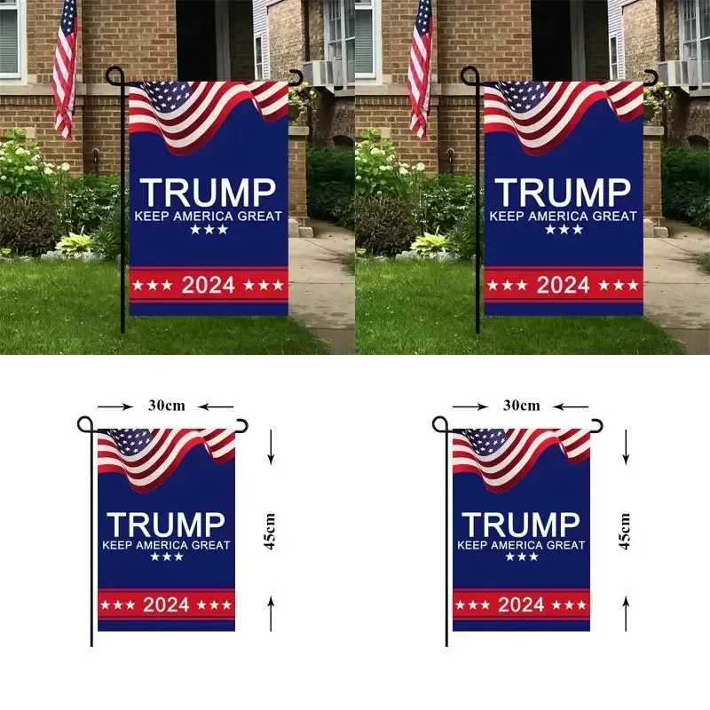 Drapeaux bannière électorale 2024 Trump Garden campagne pour drapeau président bannières américaines garder l'Amérique grande s