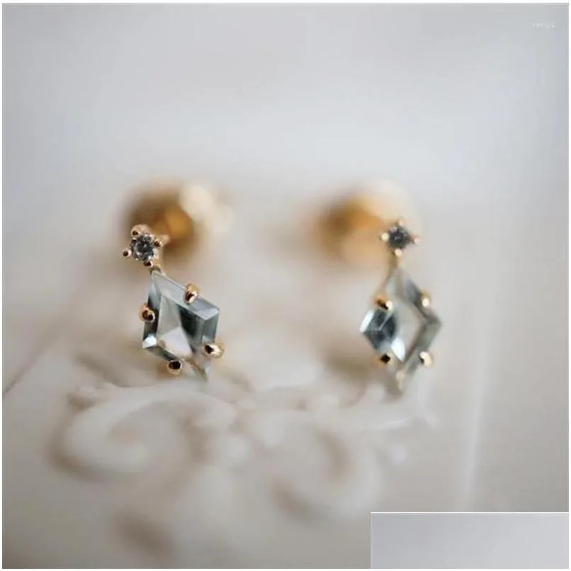 Boucles D'oreilles Inspirées Design Sier Incrusté De Diamants Bleus Mini Romantique Bijoux Lumineux Accessoires De Fiançailles Pour Les Femmes Drop Del Dhgarden Dhul3