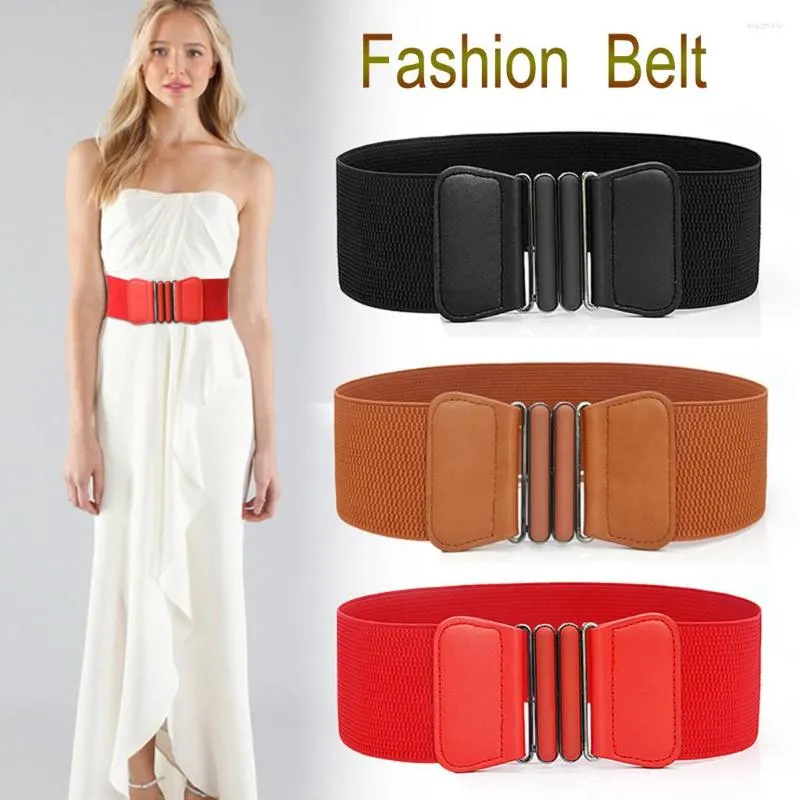 Cintos largos cinto elástico cor sólida coreset metal fivela lady moda modabands cistas de cintura de cintura de cintura feminina cintura