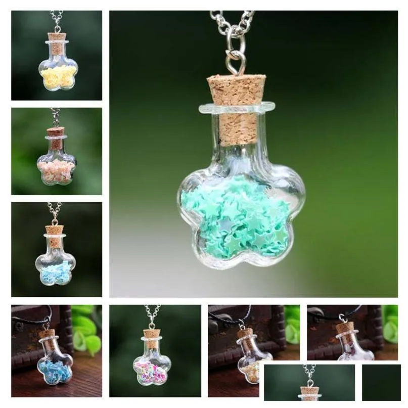 Pendant Necklaces Colorf Star Glass Er Necklace Women Wishing Bottle Gsfn310 With Chain Mix Order Drop Delivery Jewelry Pendants Dhtzm