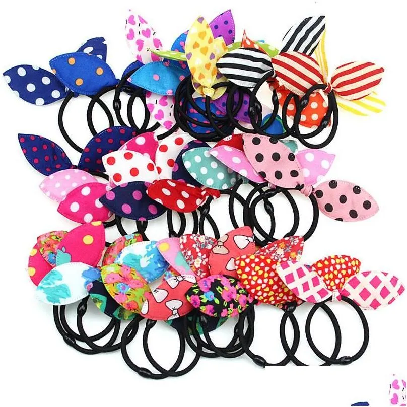 Hair Rubber Bands Good Aaddadd Black Leather Rabbit Ears Rope Cloth Circle Fq012 Mix Order 100 Pieces A Lot Drop Delivery Jewelry Ha Dhx6W