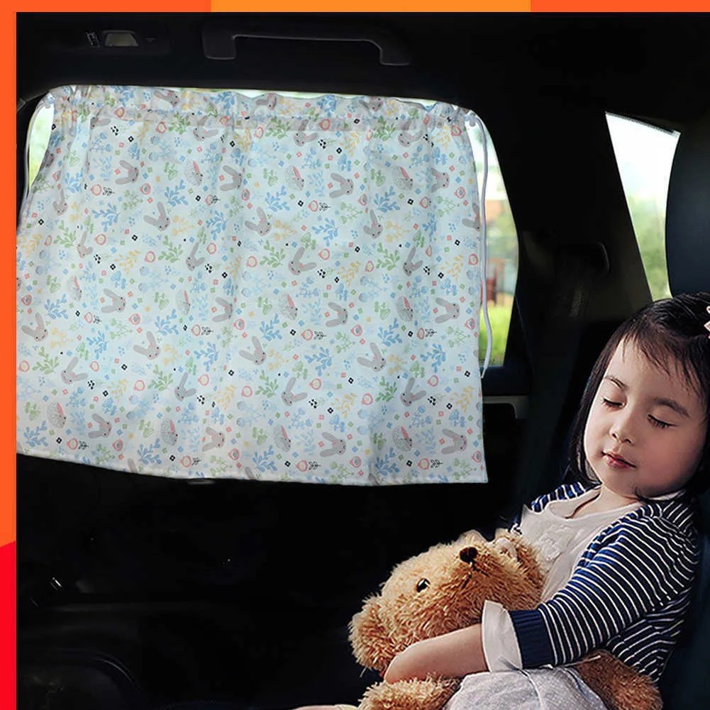 New Suction Cup Curtain in the Car Window Sunshade Cover Cartoon Universal Side Window Sunshade Uv Protection for Kid Baby Children