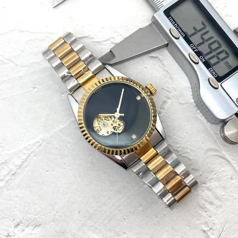 lusso unisex mens lady orologi designer di diamanti 36mm movimento meccanico automatico orologi da polso cinturino in acciaio inossidabile orologio d'oro regalo di Natale per uomo donna