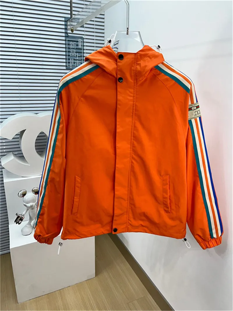 Orange black and white windbreaker on sale