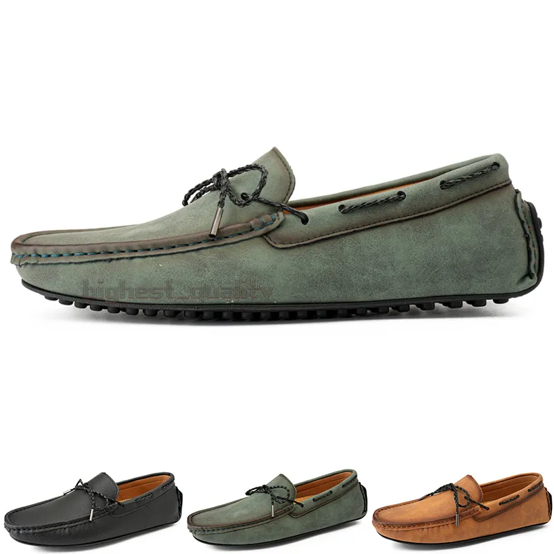 Modische Herren-Freizeitschuhe, bequem, atmungsaktiv, für den täglichen Gebrauch, Leder, Scrub Hundred, Freizeit, Schwarz, Slip-on-Mann, faule Überschuhe, Turnschuhe, Jogging-Walking-Schuh A107