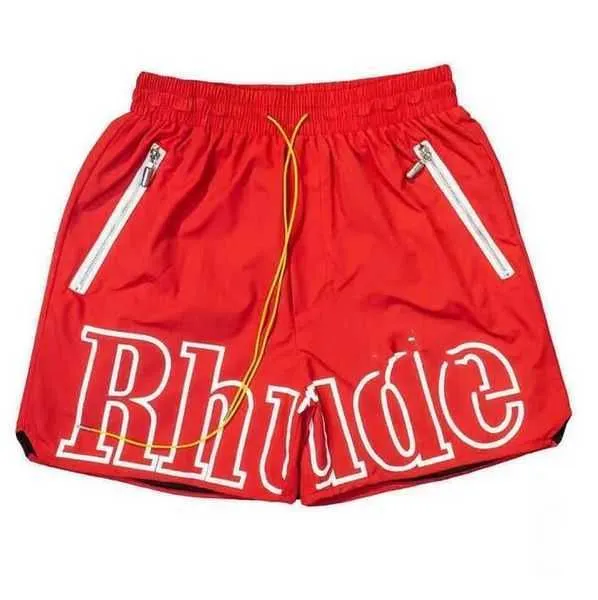 Rhude Mens Mesh Shorts Mode Hommes Femmes Casual Réfléchissant Skateboard Hip Hop Plage Poche Haute Qualité Bordure Blanche Court Noir Bleu Rouge Vert Asiatique Taille S-xl 3 265Z