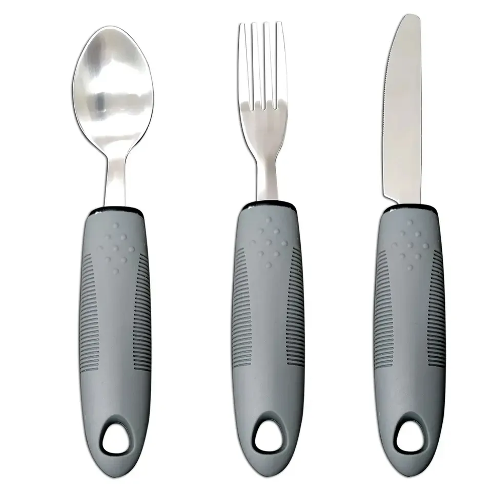 60set de 4pcs Easy Grip Bendable Utensils adaptáveis ​​definidos com alças não deslocadas para tremores de mão Artrite parkinson ou uso idosos