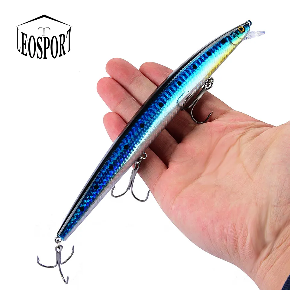 Baits Lures selling 1pcs 18cm 24g big long fish Minnow sea fishing lure bait 3D eyes Strong hooks lures for 230523