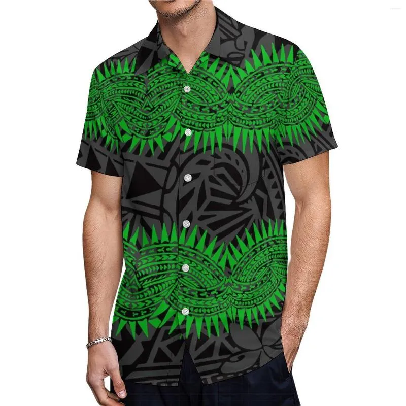 Chemises habillées pour hommes Chemise décontractée pour hommes Haut ample T-shirt à manches courtes Belle tribu polynésienne des Samoa
