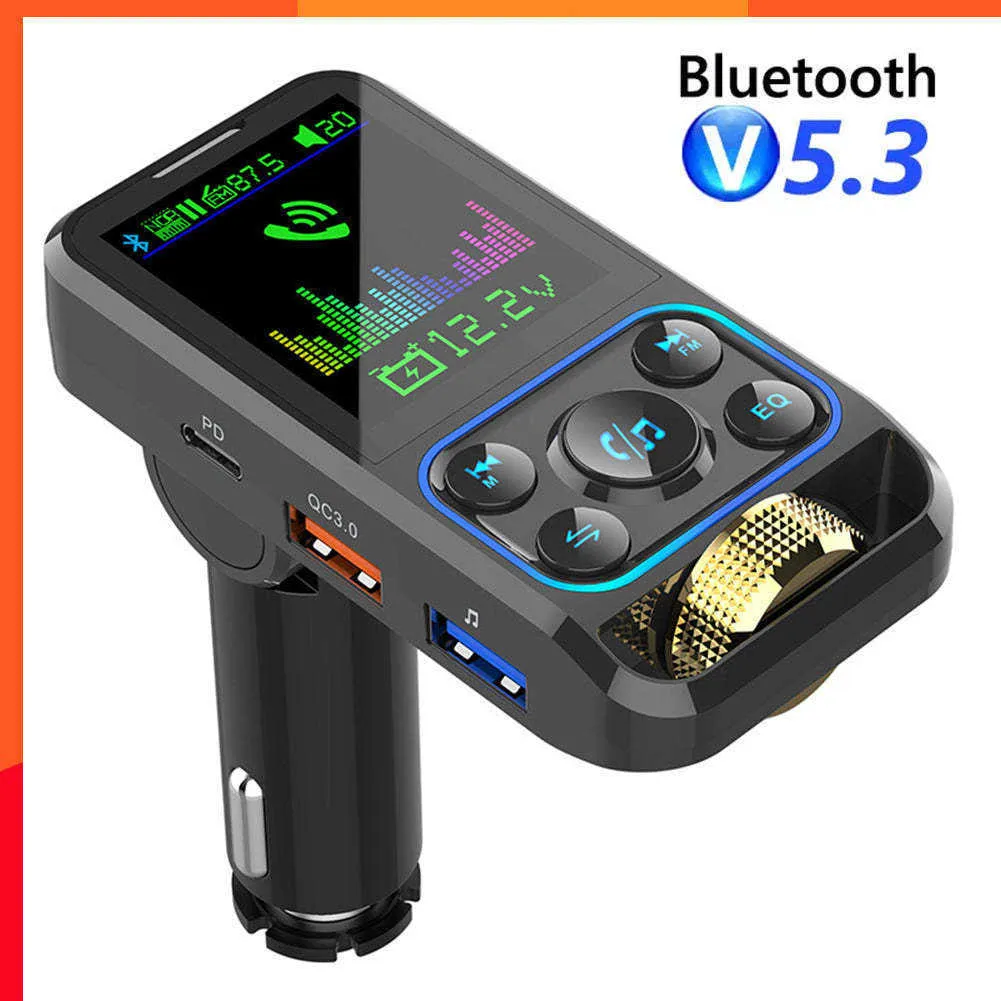 Nouveau transmetteur Fm voiture Bluetooth mains libres voiture Kit Aux récepteur Audio Qc3.0 Pd 30w charge rapide lecteur Mp3 modulateur Fm