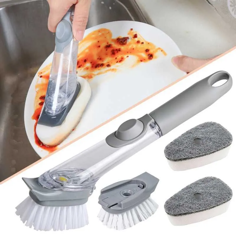 Dropship Kitchen Dish Cleaning Brushes Automatic Soap Liquid