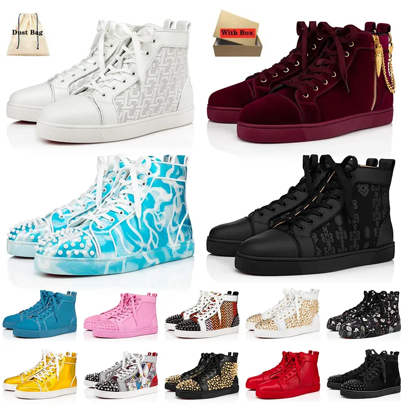 Red bottom sneakers spikes top