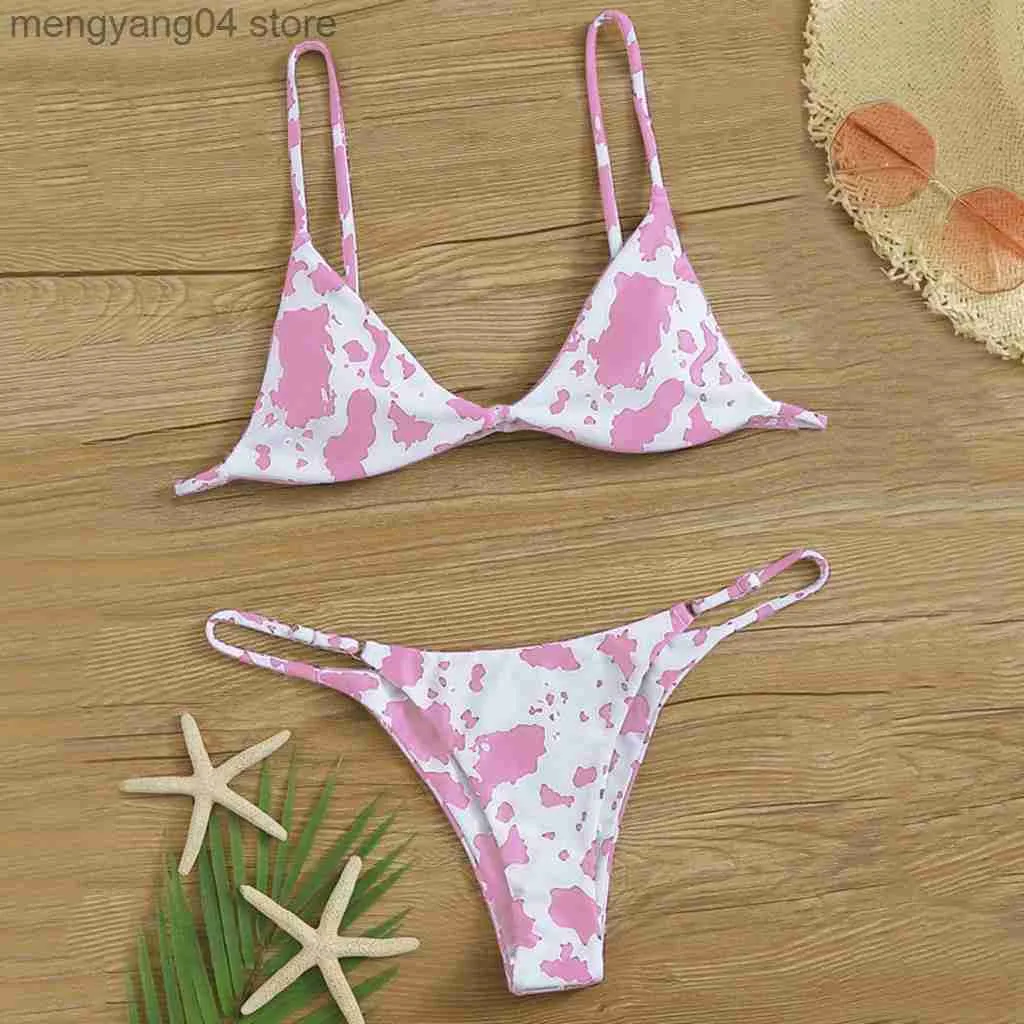 Leopard random print bikini best sale set