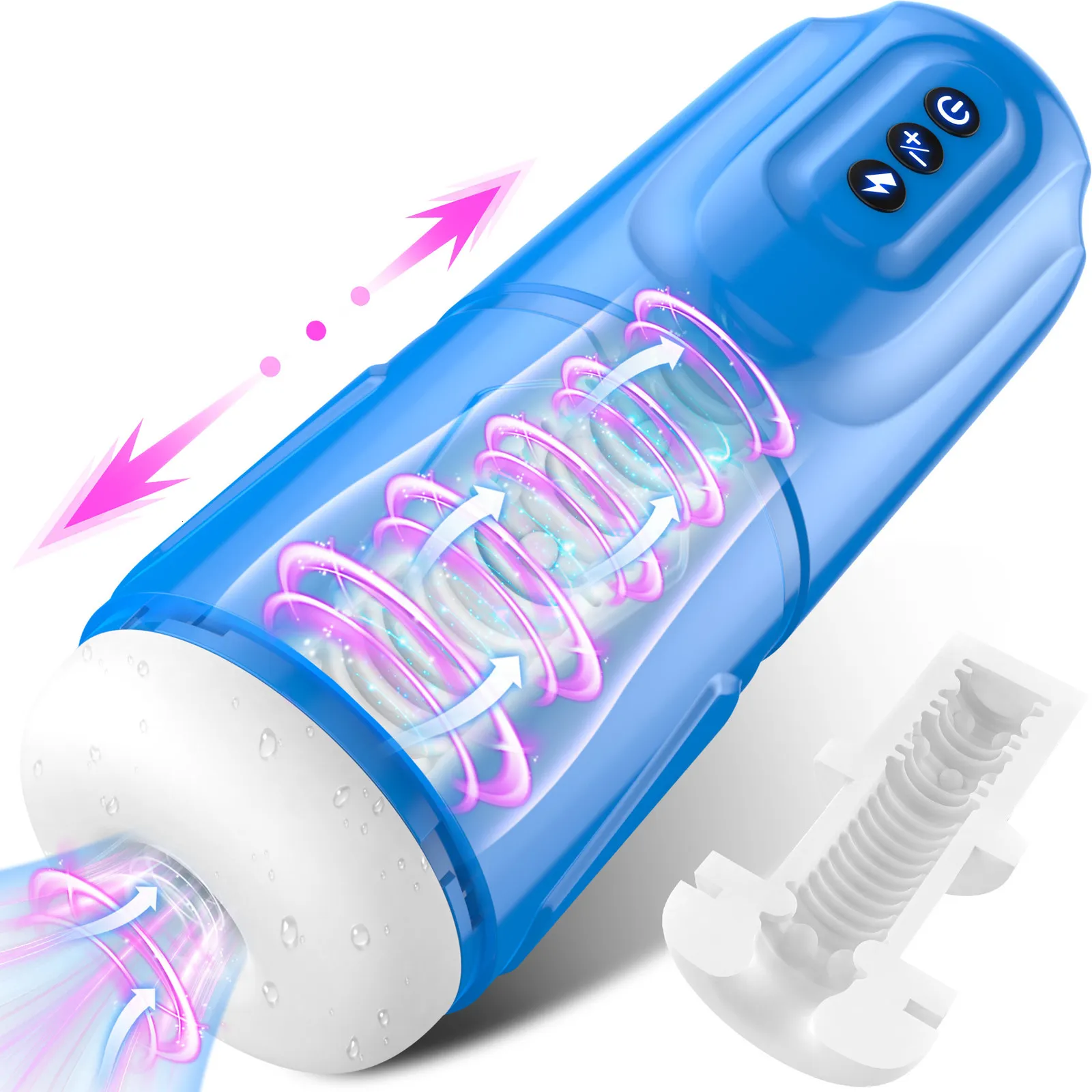 Masturbators Handless Male Masturbator utdragbar roterande oralsex sugmaskin mjuk silikon vaginal masturbation cup sex leksak 230524