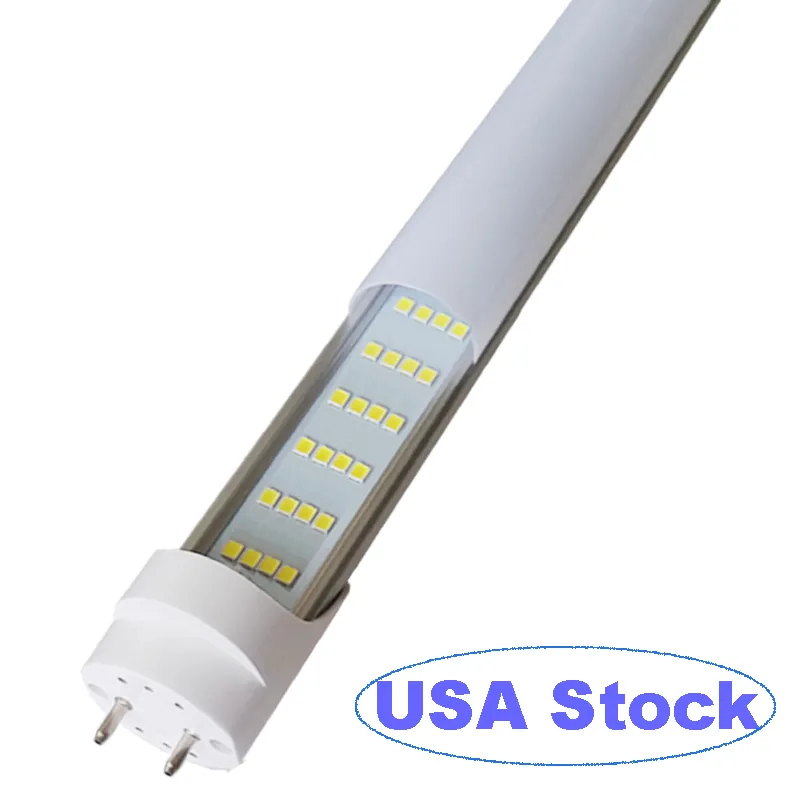 4ft LED T8 Bypass Bypass Tipo B Tubo leve, conexão dupla de 72W, 6500k, lente leitoso transparente, T8 Lens de T8