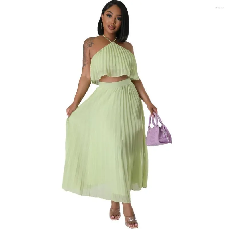 Elegant Solid Fold Halter Dresses Elegant Solid Fold Halter Dresses