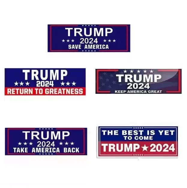 Autocollants de voiture de drapeaux de pare-chocs Trump 2024 Élection générale américaine 3x9 pouces Autocollant d’ordinateur portable de fenêtre de maison reprendre sauver garder l’Amérique grand autocollant