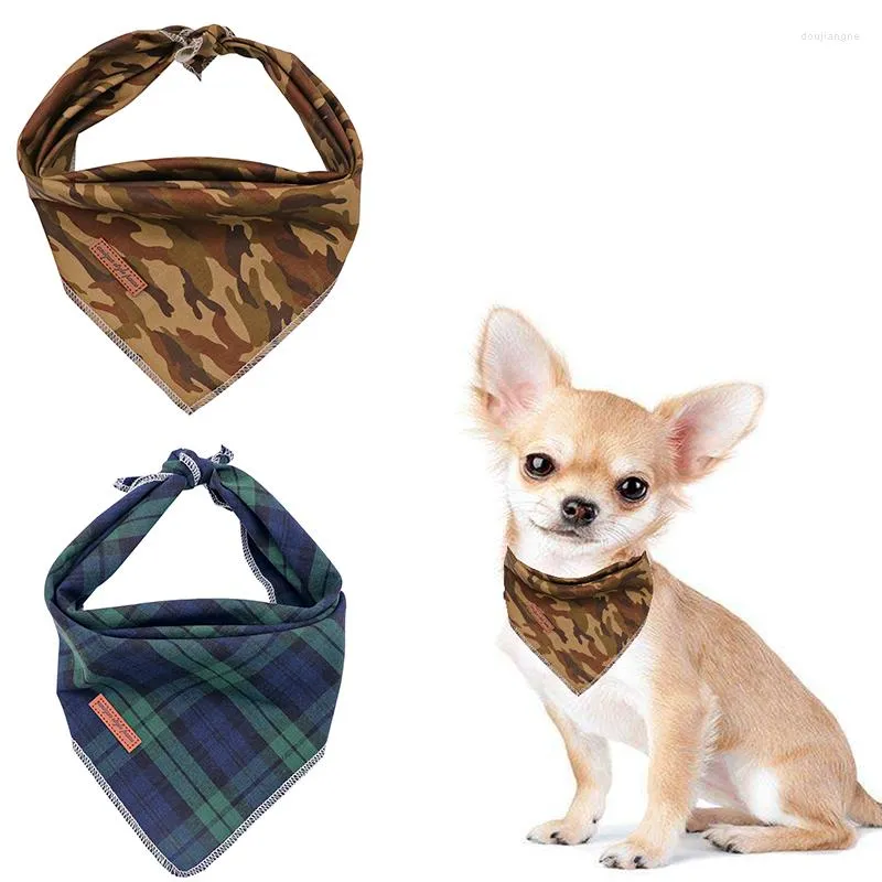 Dog Apparel Style Patrilhas Cat Bandana Acesso Pet Product Product Gift for Bandage Collar Camouflage Plaid