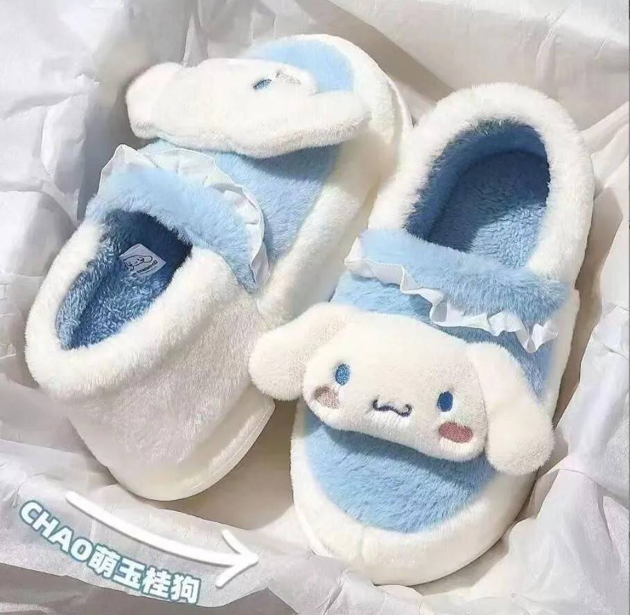 Kuromi Melody Cinnamoroll Plush Cute Shoes Ins Girl Cute And Warm Home ...